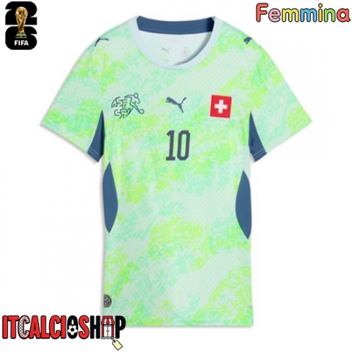 Svizzera Granit Xhaka #10 Seconda Maglia Femmina Mondiali 2026 Manica Corta